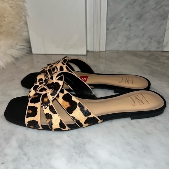 New! INC International Concepts Gargi Knotted-Strap Slide Sandals Leopard - Picture 4 of 9